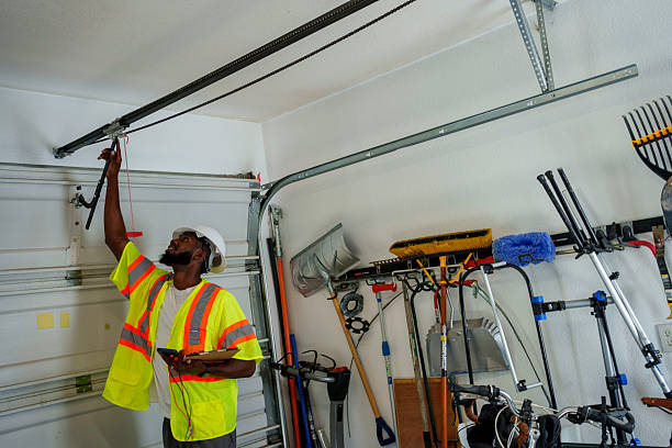 Professional Garage Door Panel Replacement technician working in Long Beach, NY